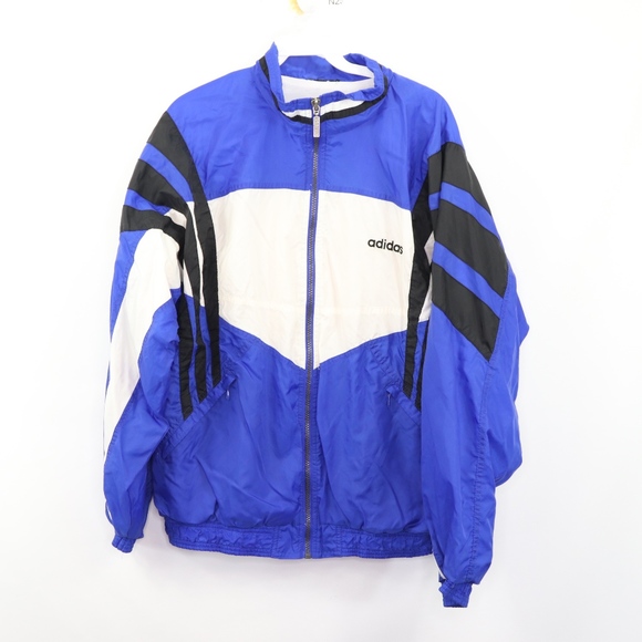 adidas windbreaker jacket black and white